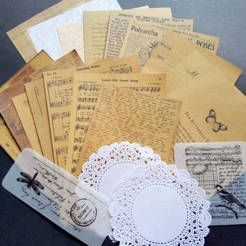 

(ready!) Journaling kit Vintage 20pcs | Mini scrapbook untuk journaling