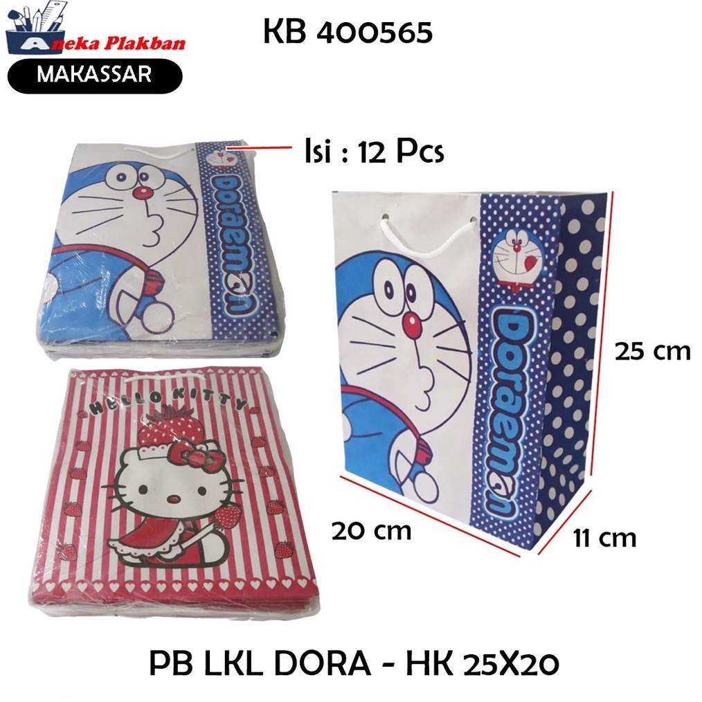 

BKS12PCS BRC PAPER BAG DORAEMON HKITTY 25X2 TAS KES