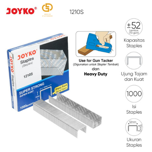 

(1 BOX / 1000 PCS) Heavy Duty Staples Isi Stapler Refill Stapler Joyko 1210S