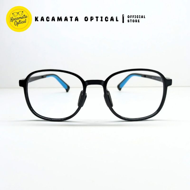 KACAMATA OPTICAL - Frame KIDS KMO2290 C1 Kotak Hitam Biru Plastik Lentur