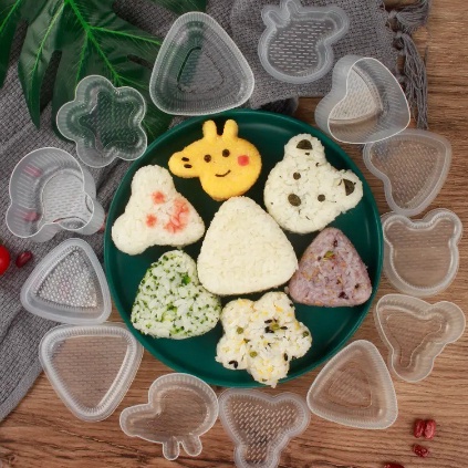 Kejutan Hemat  Cetakan Nasi Bento Karakter Manual Isi 7PcsCentong  Rice Mold Transparan BPA FREE