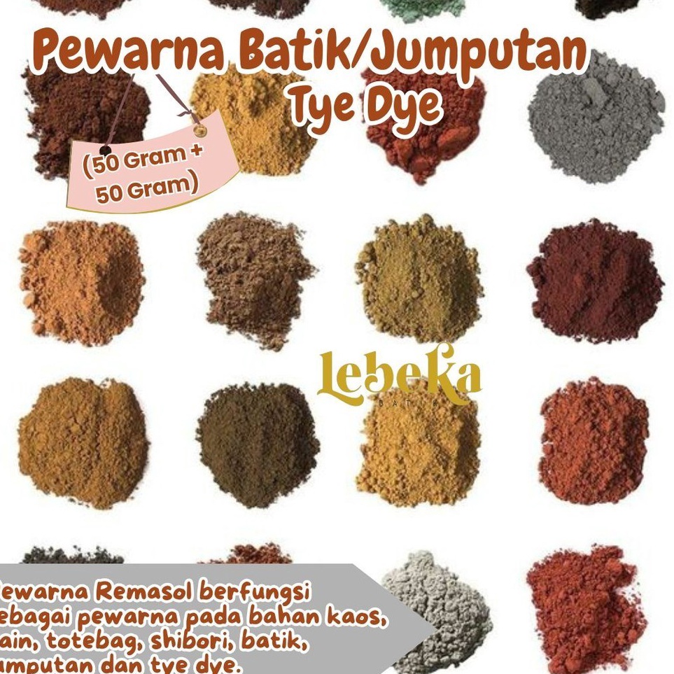 

Murah Pilihan 1gr PEWARNA BATIK JUMPUTANTIE DYE 5GR5GRPEWARNA REMASOL