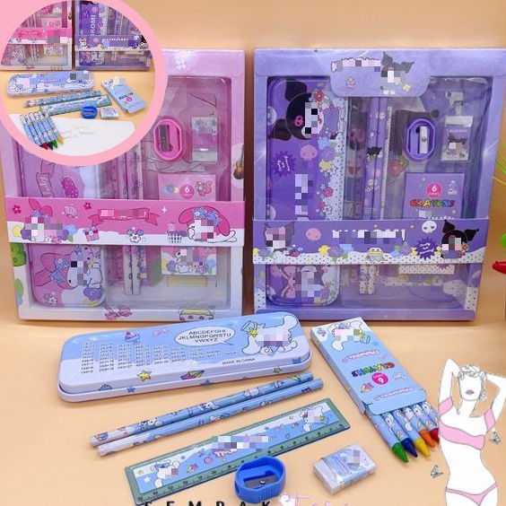 

Dijamin Suka SS Paket Alat Tulis Set 7 in 1 Set Stationery 7in1 Karakter Kartun Alat Tulis Anak Sekolah Penghapus Pengaris Kotak Pensil Penggaris Crayon
