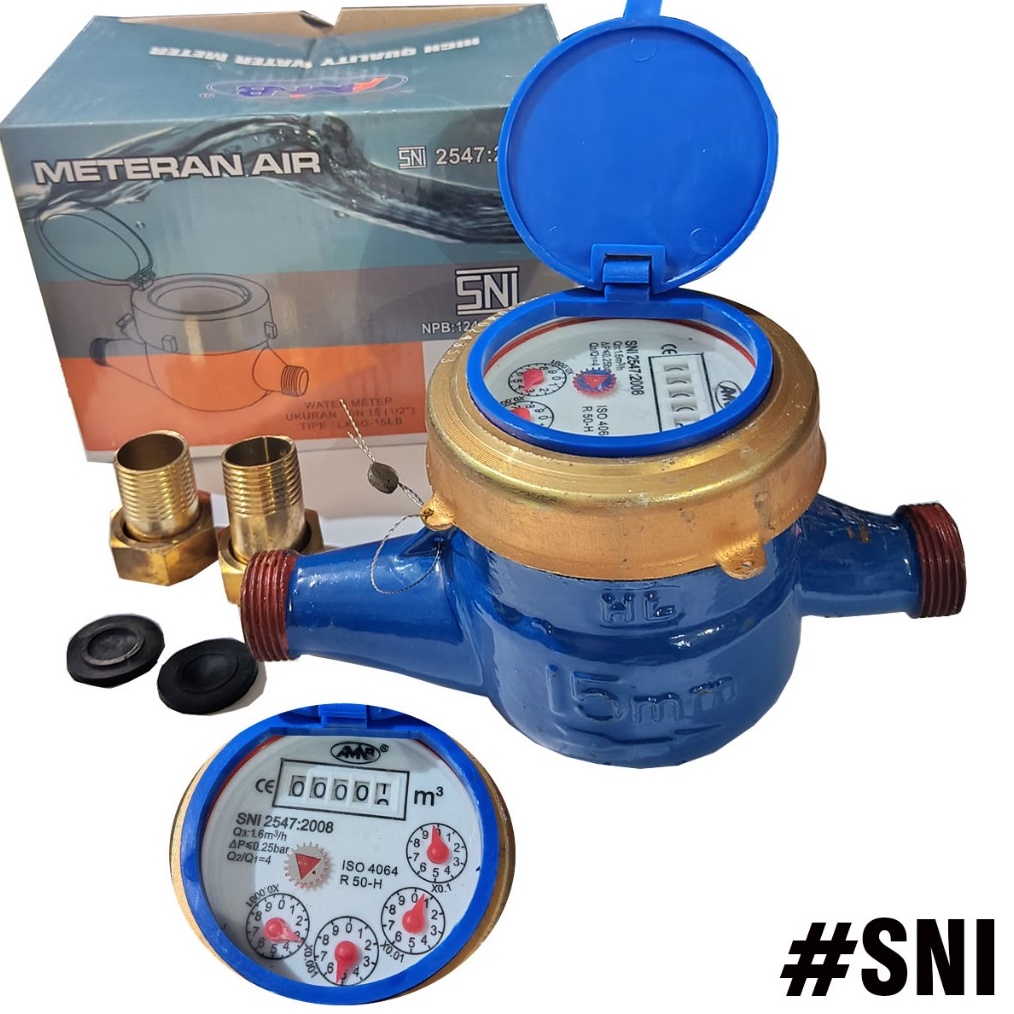 Meteran Air Kuningan Sni Pdam 12 AMNB Water Meter Body Kuningan  Meteran Air PAM PDAM SNI 12