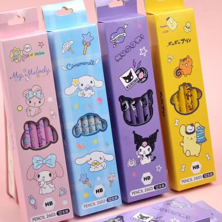 

Pusat Original TERFAVORITE 1 LUSIN PENSIL 2B PENGHAPUS KARAKTER SANRIO KUROMI MELODY POCHACCO CINNAMOROLL