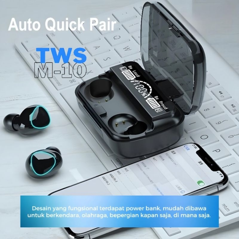 TWS Gaming Efek suara stereo Earphone M10