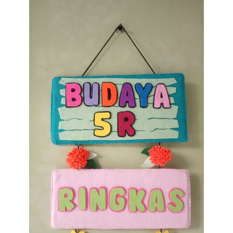 

hiasan dinding Budaya 5R/ hiasan kelas Budaya 5R