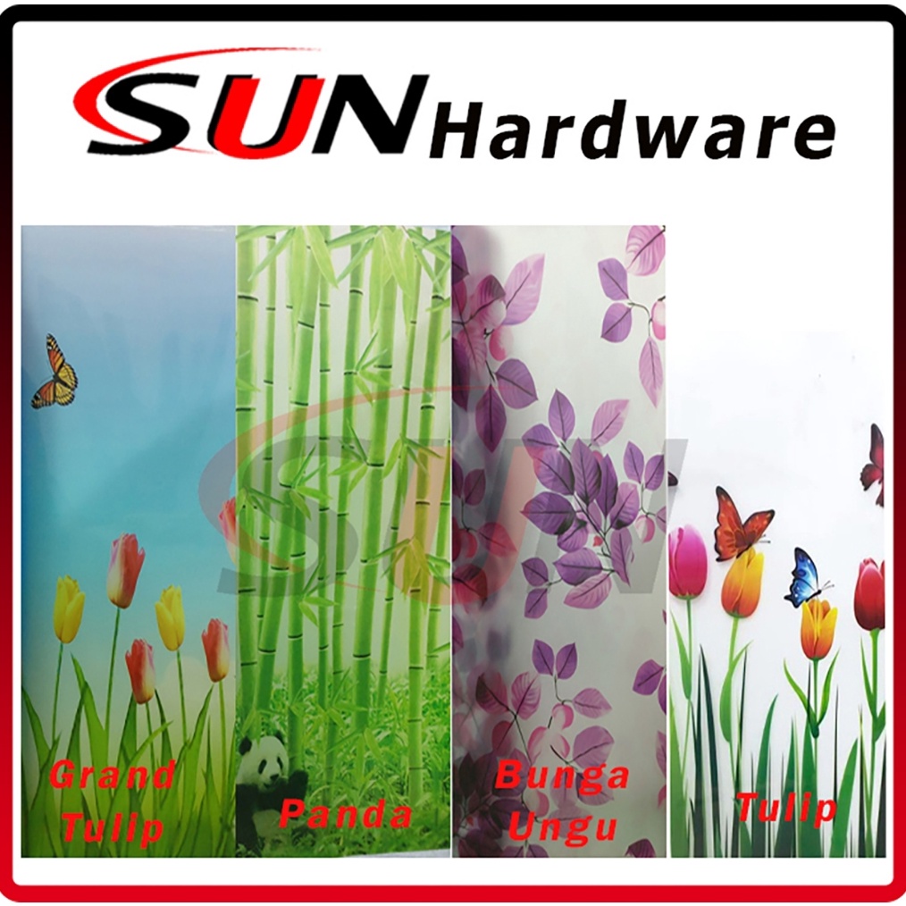 Fiber Pagar Plastik Penutup Pagar Motif Bunga Daun Ungu Per Meter