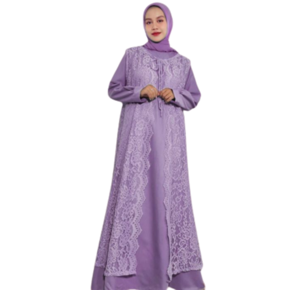 Outer Brukat Brokat Kondangan Jumbo Bunga Panjang Untuk Gamis LD 120 Premium Kekinian