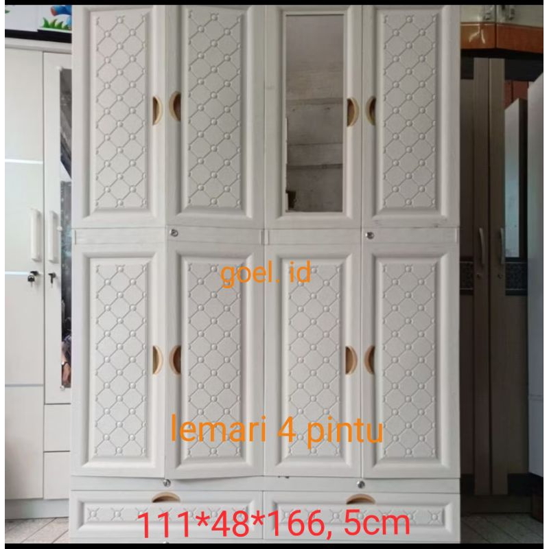 LEMARI PLASTIK 4 PINTU NAPOLLY GANTUNGAN+ LACI  / NAPOLLY LEMARI 4 PINTU / LEMARI NAPOLLY 3 pintu