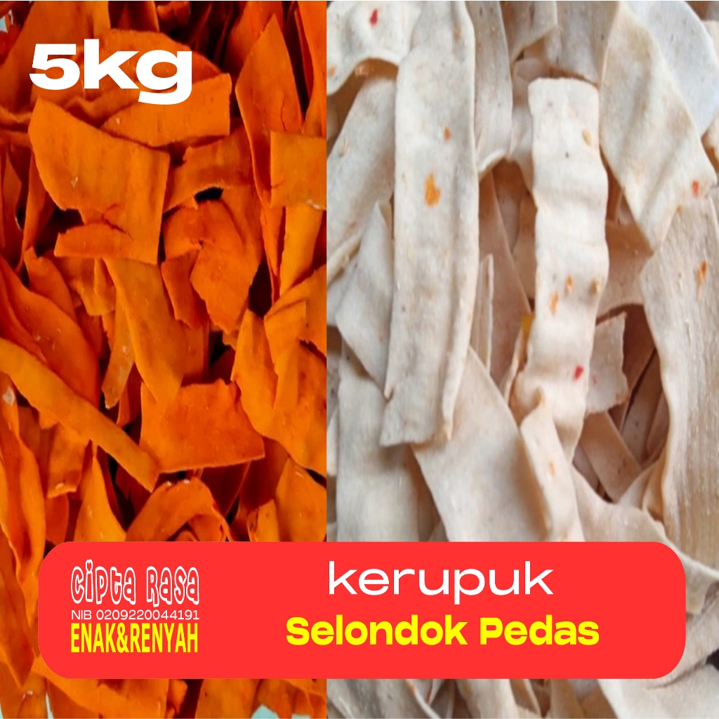 

krupuk slondok mentah putih pedas manis 5kg