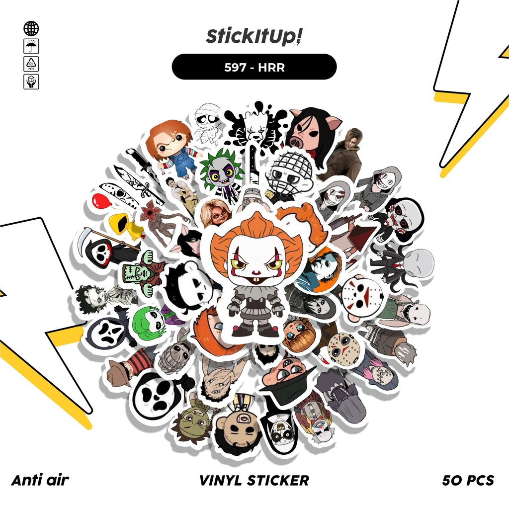 

COD 100 Pcs Stiker Horror Lucu Anti Air Untuk Dekorasi Notebook Sepeda Skateboard Handphone DIY