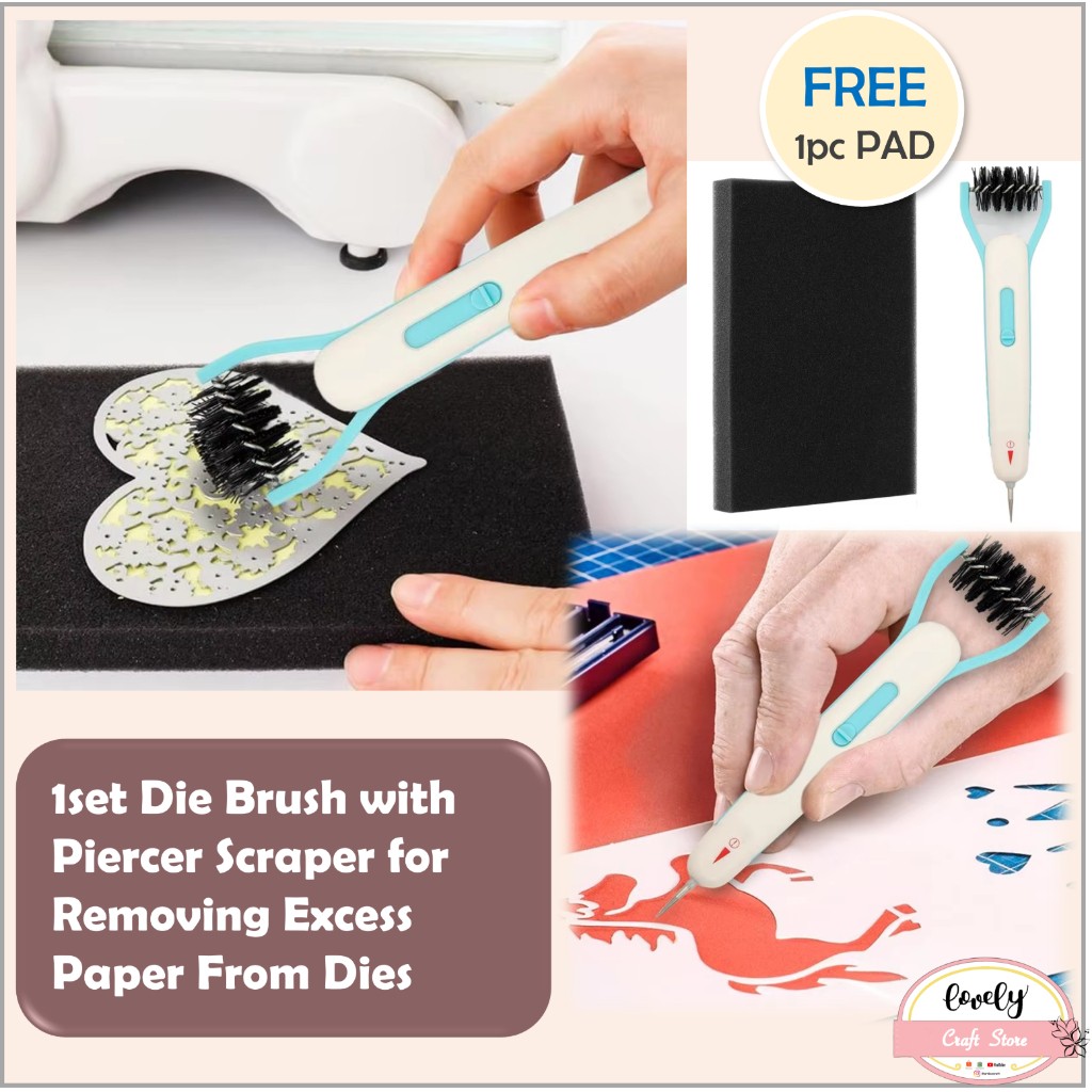 

LovelyCraftStore | A19 ~ [FREE 1pc Alas] Multi-purpose Die Brush Die Release Tools With Piercer Scraper For Removing Excess Paper From Dies Weeding Tools Die Cutting Accessories