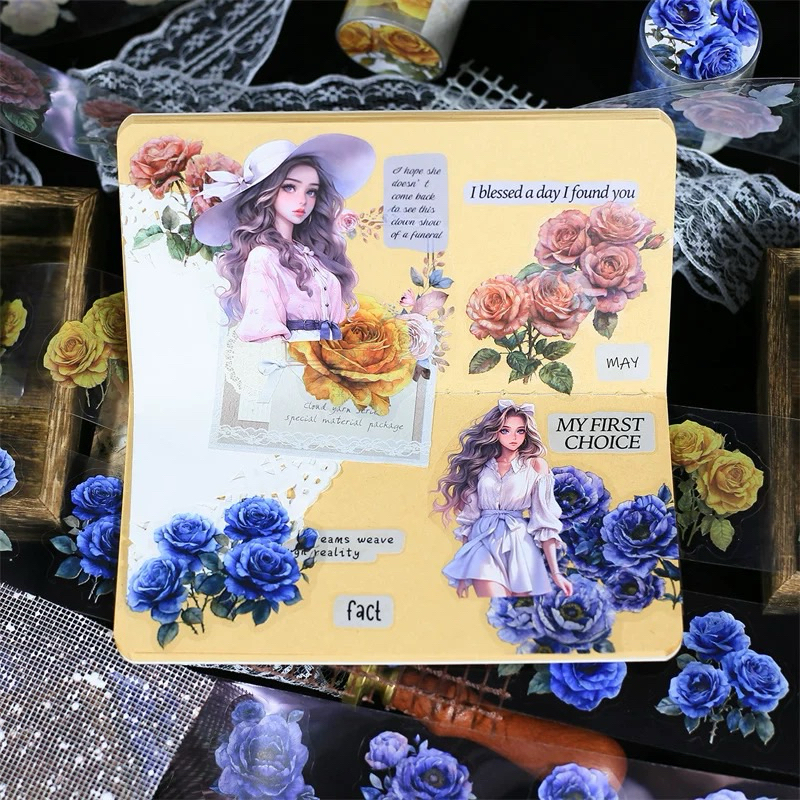 

(Kiricart) Colors of Roses PET with KISS CUT Sticker Aesthetic / Journaling / Scrapbooking / DIY / Art and Craft