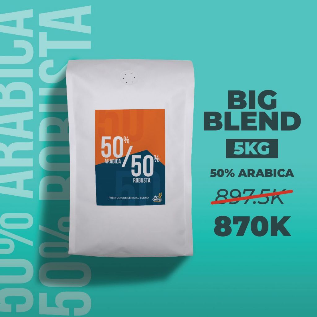 

Biji Kopi 5KG 50% Arabika 50% Robusta Espresso Blend Grosir untuk KEDAI KOPI