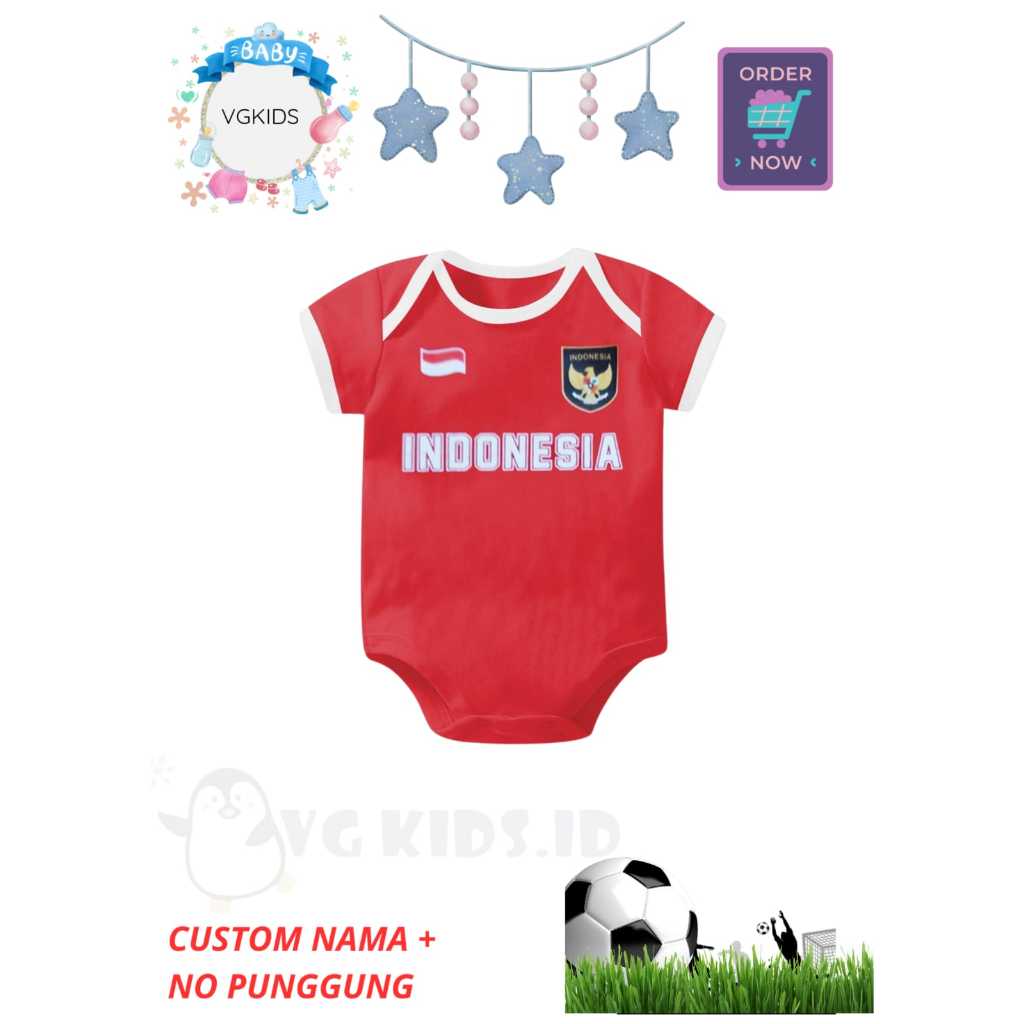 Jumper Bayi Bola Indonesia/ Jersey Bola Bayi/ Baju Bola Baby/ Baju Club Bola