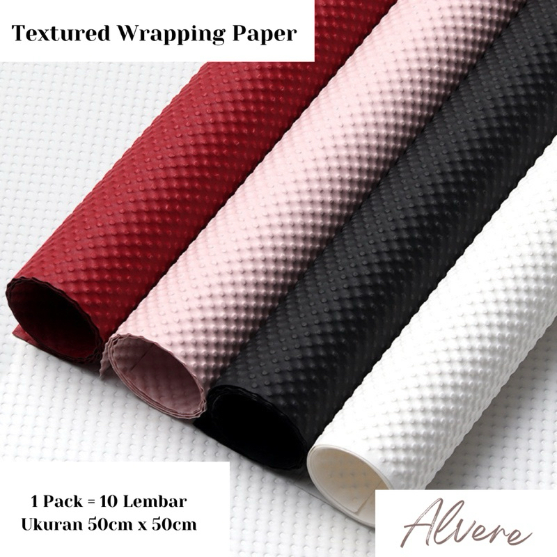 

Textured Wrapping Paper Kertas Bouquet Tekstur 3D Motif Dot 10 Lembar