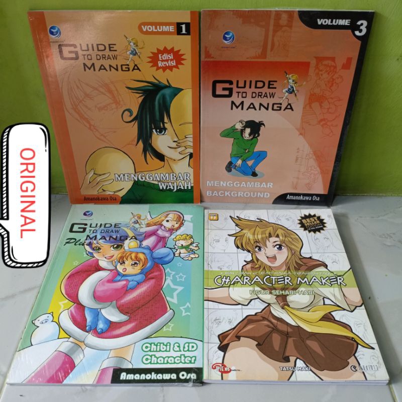 Buku Cara Menggambar Gambar Background Wajah Kartun Komik Guide to Draw Manga Puls Volume 1 3 Charac