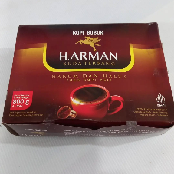 

Kopi Bubuk Minang Padang H Arman Cap Kuda Terbang Harum Halus 200 Gram
