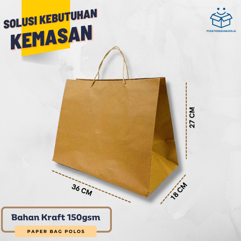 

Paper Bag Jogja / Paper Bag Box sepatu / Paperbag Jumbo ukuran 36 x 18 x 27 cm