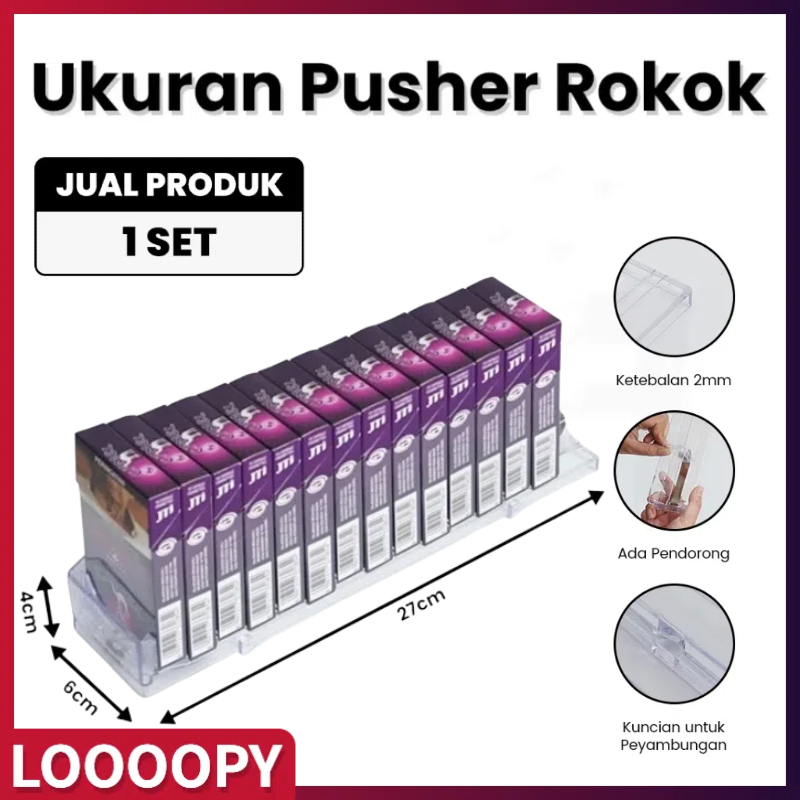 LOOOOPY Pusher Rokok / Tempat Rokok / Rak Rokok Akrilik