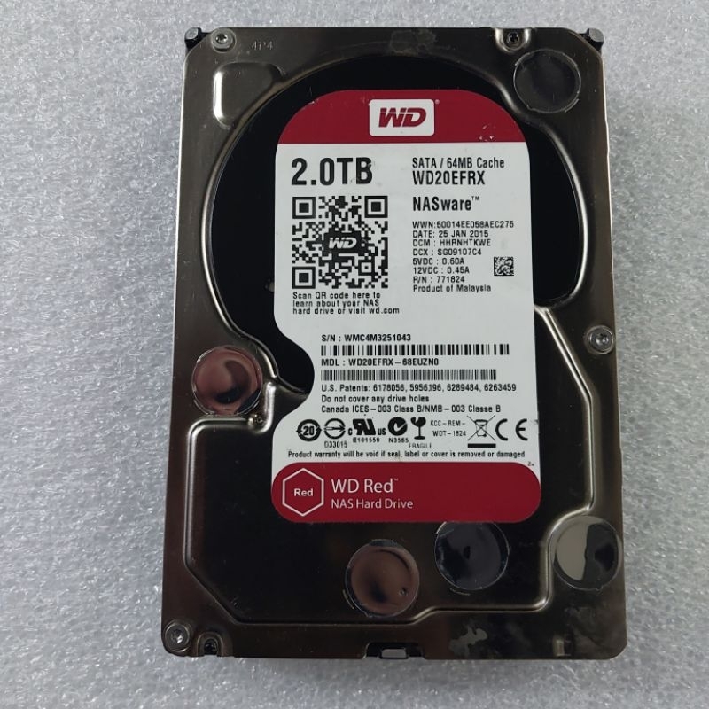 Hard Disk HD HDD Hardisk Harddisk 2TB WD RED Nasware 3.5inch Sata Internal Second ORI