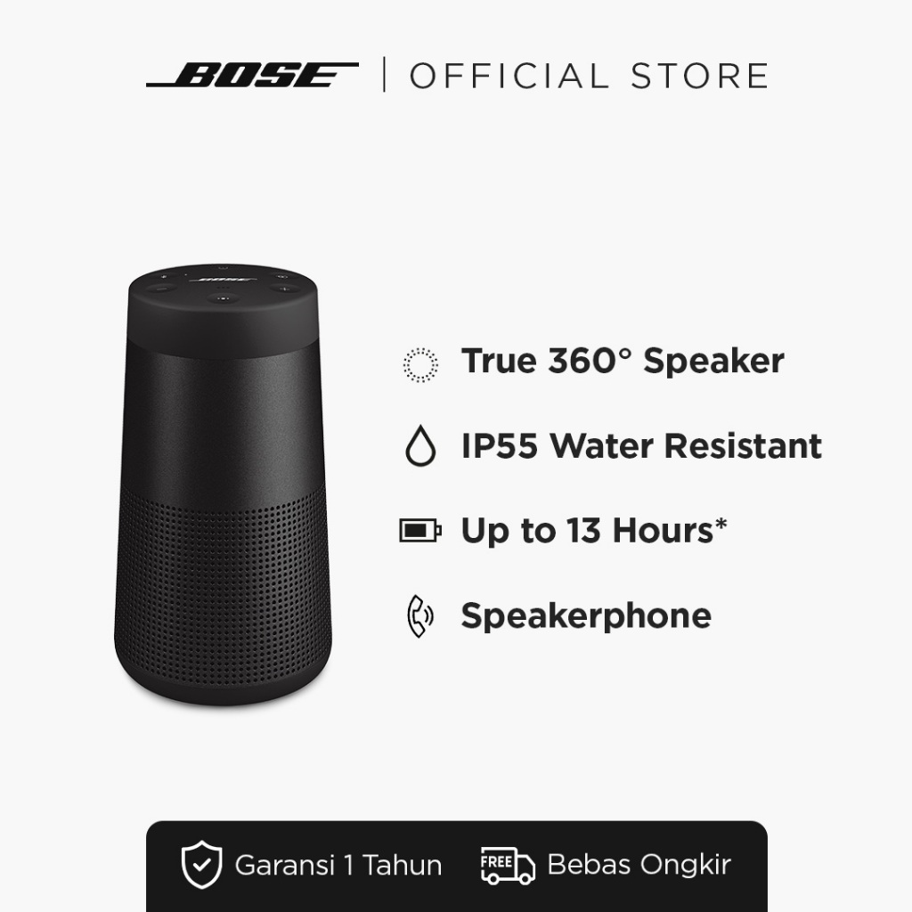 Bose SoundLink Revolve II Portable Bluetooth Speaker - Triple Black / Luxe Silver