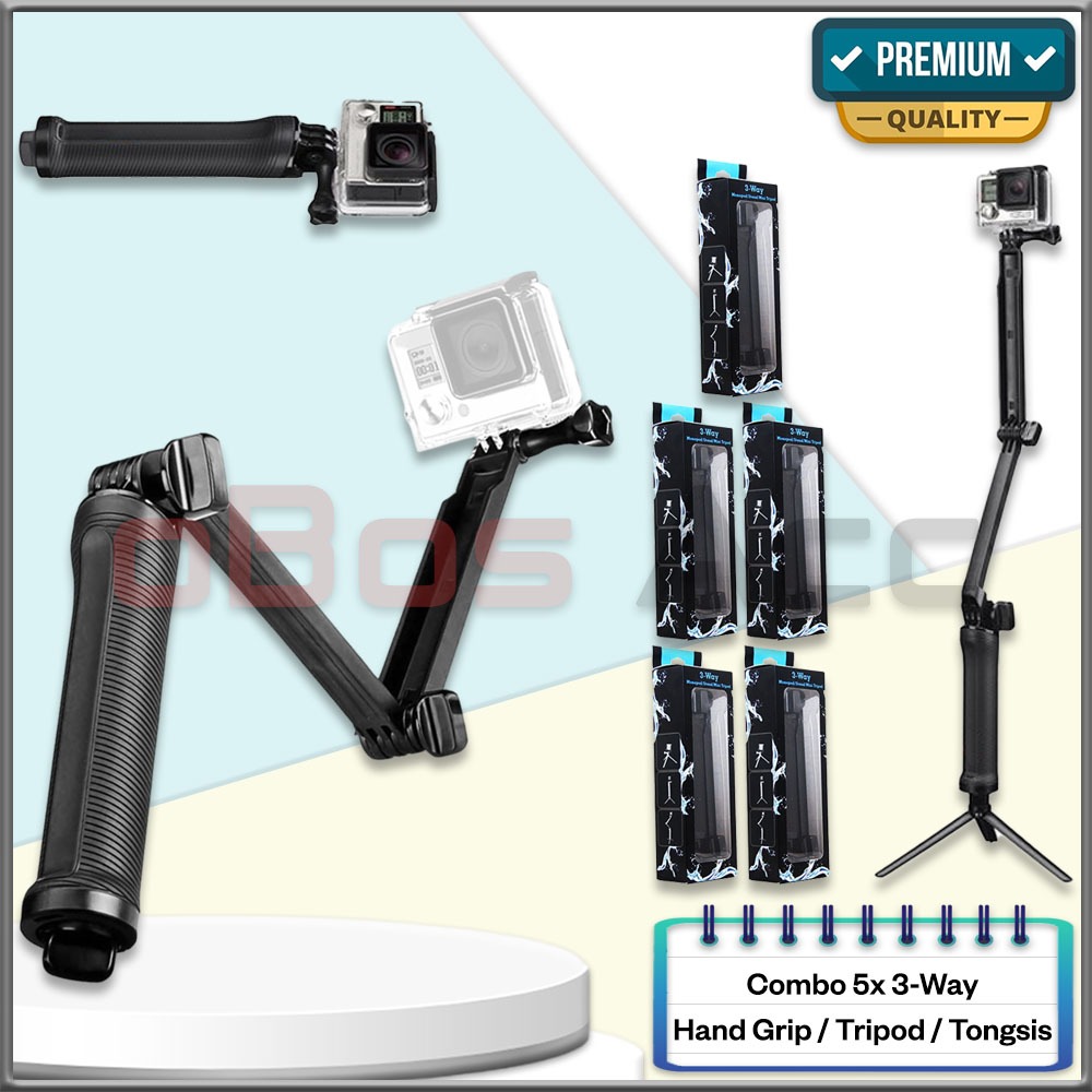 Combo 5x 3-Way Grip Arm Tripod Tongsis For Action Cam Brica B-Pro5 GoPro Hero SJCAM Xiaomi Yi Eken C