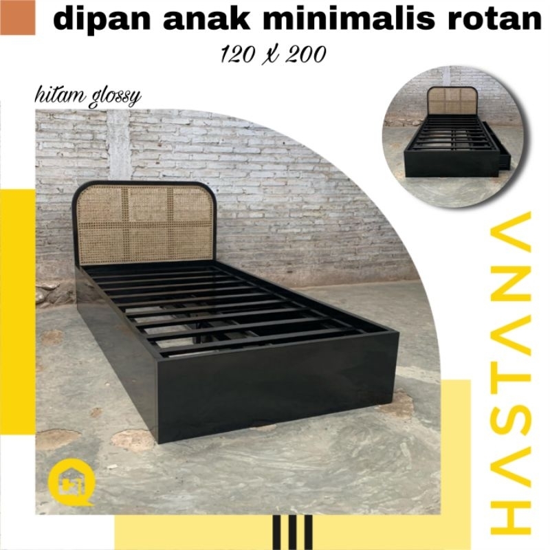 dipan anak dipan minimalis dipan jati dipan kayu kombinasi rotan dipan 120 x 200