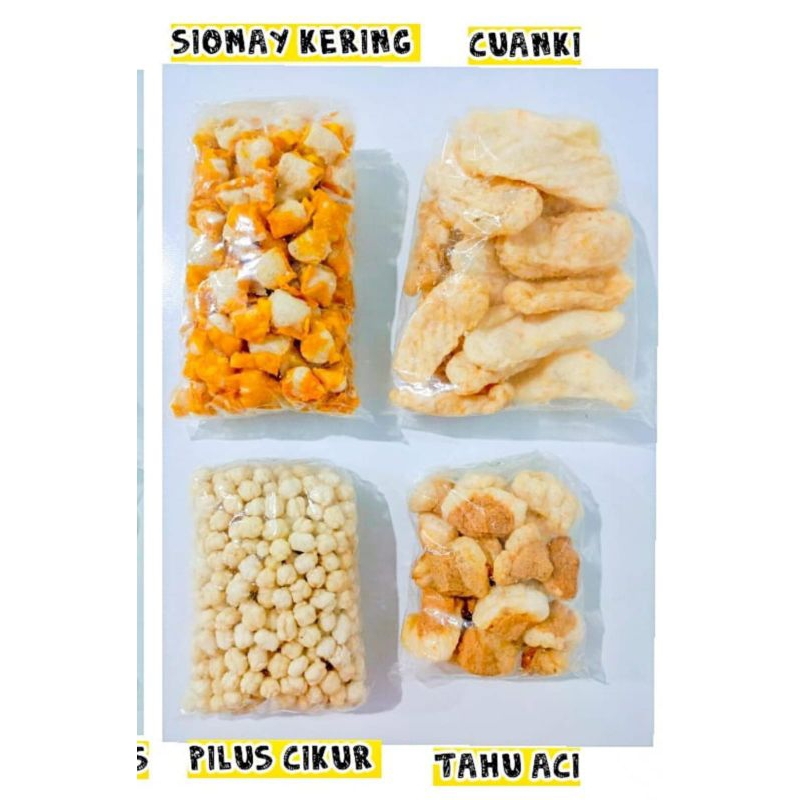 

Topping seblak cuanki pilus siomay kering tahu aci