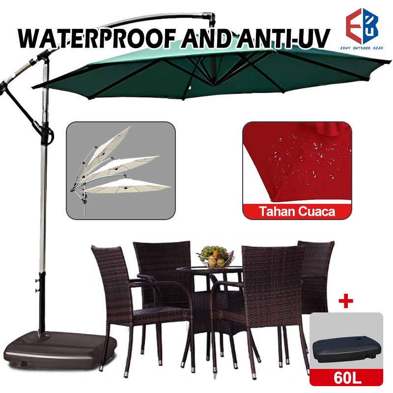 Tenda Payung Gantung/Payung taman outdor/ payung gantung/ Taman -Hijau Tua Outdoor Umbrella Pelindun