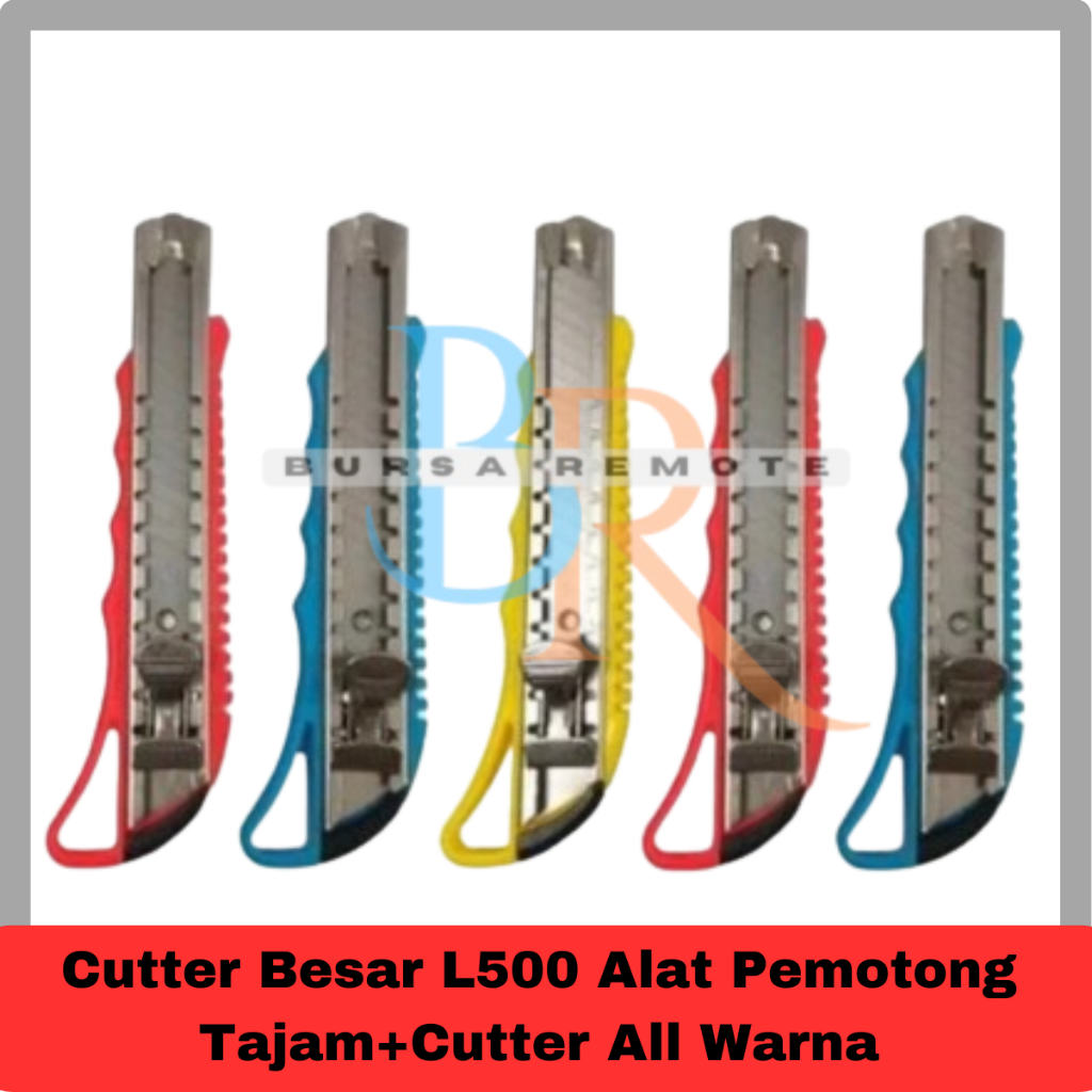 

Cutter Besar L500 Alat Pemotong Tajam+Cutter All Warna Random