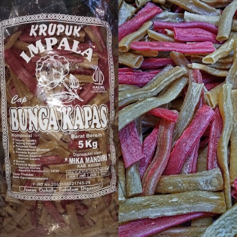 

[ 500 gr ] Kerupuk IMPALA PANJANG kerupuk PIPA Mentah Cap Bunga Kapas