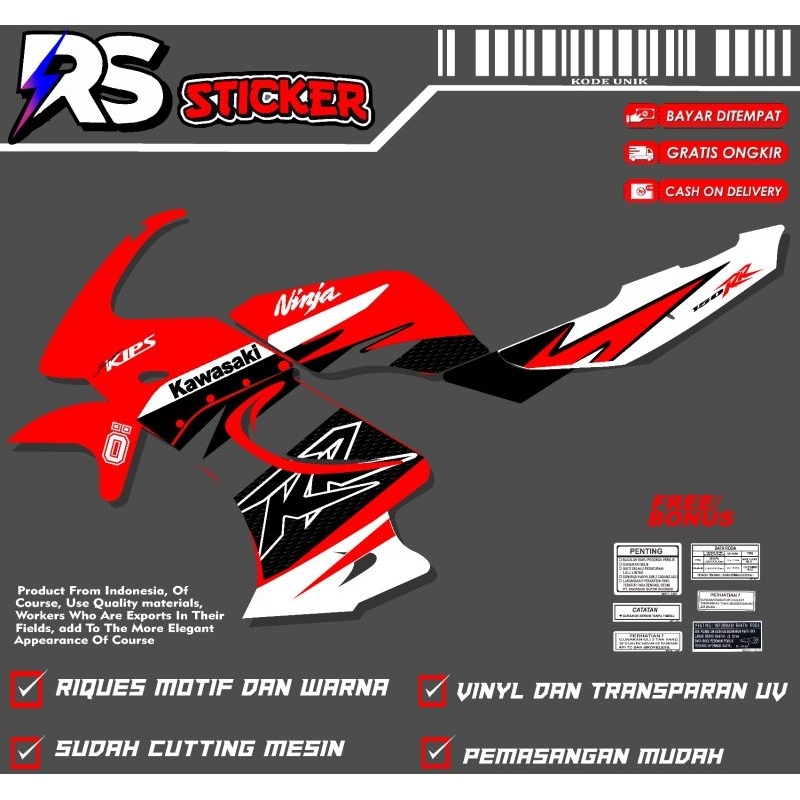 Stiker Striping Kawasaki Ninja RR Old custom Variasi