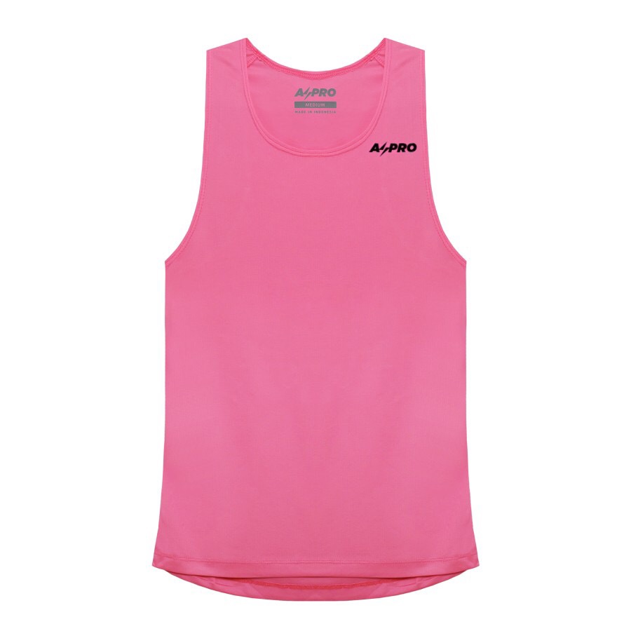 Aspro Women RACE Running Singlet Kaos Lari Wanita - Neon Pink