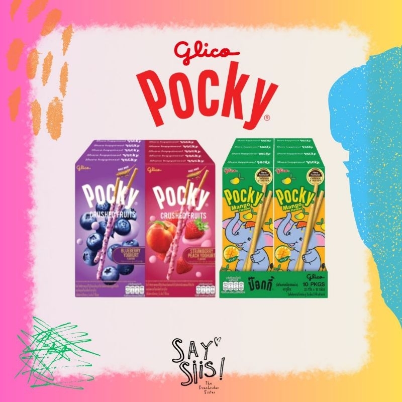 

Glico Pocky Crushed Fruits Stik Biskuit Original Thailand | Blueberry Yoghurt | Strawberry Peach Yoghurt | Mango