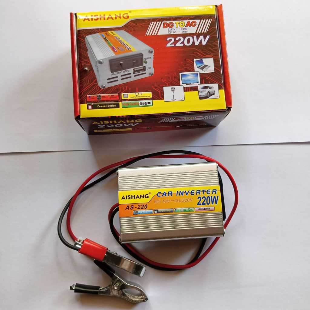 Power Inverter 220 Watt Inverter 220 Watt DC 12V to AC 220V Pengubah Arus DC ke AC Solar Power Aki L
