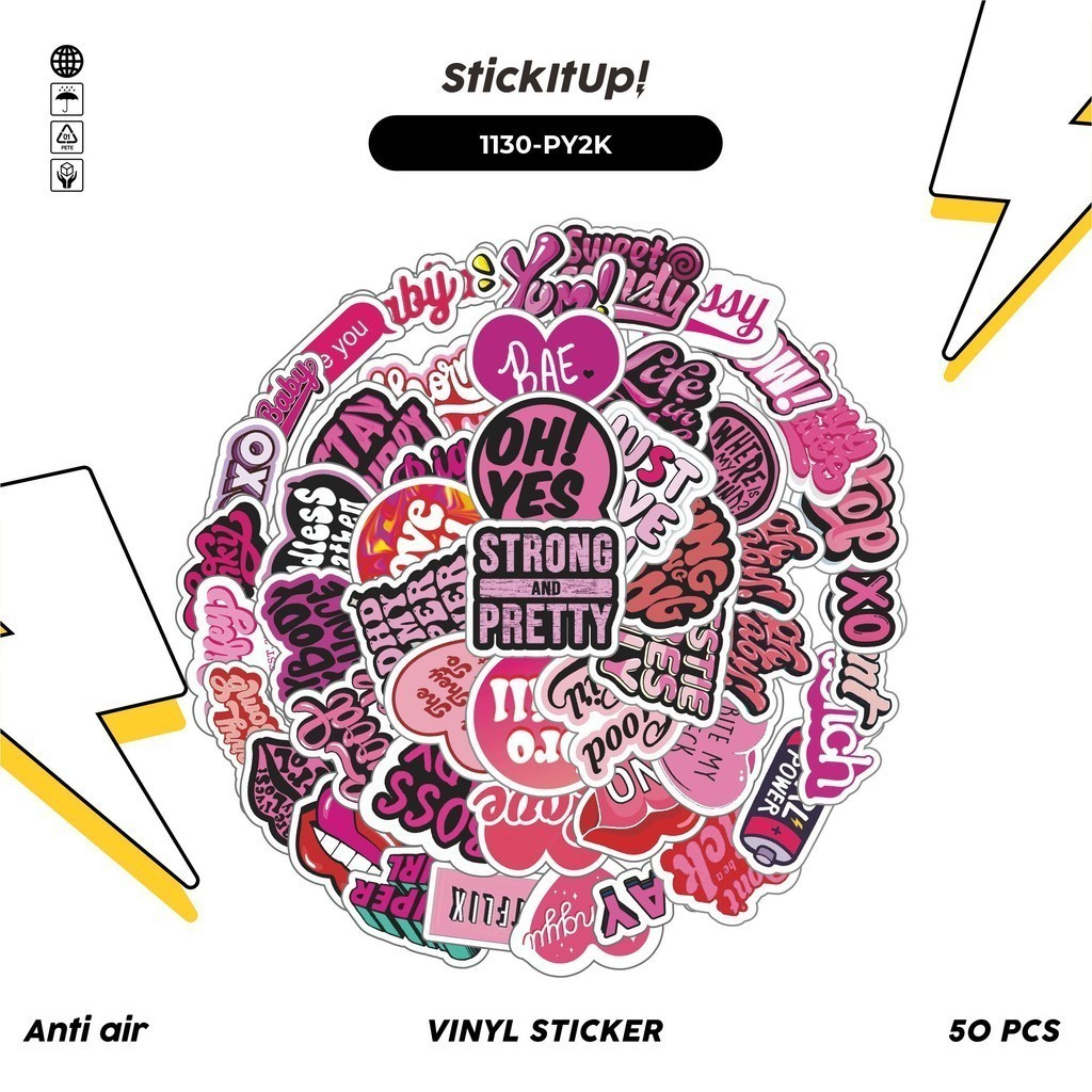 

COD✨ 100 Pcs Stiker Pink Y2K Lucu Anti Air Untuk Dekorasi Notebook Sepeda Skateboard Handphone DIY