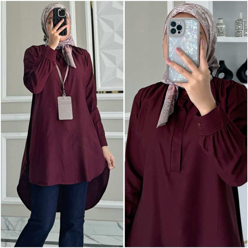 MURAH LEBAY KALINA tunik by ZALFA OUTFIT / Atasan Wanita muslim Tunik polos rayon twill premium