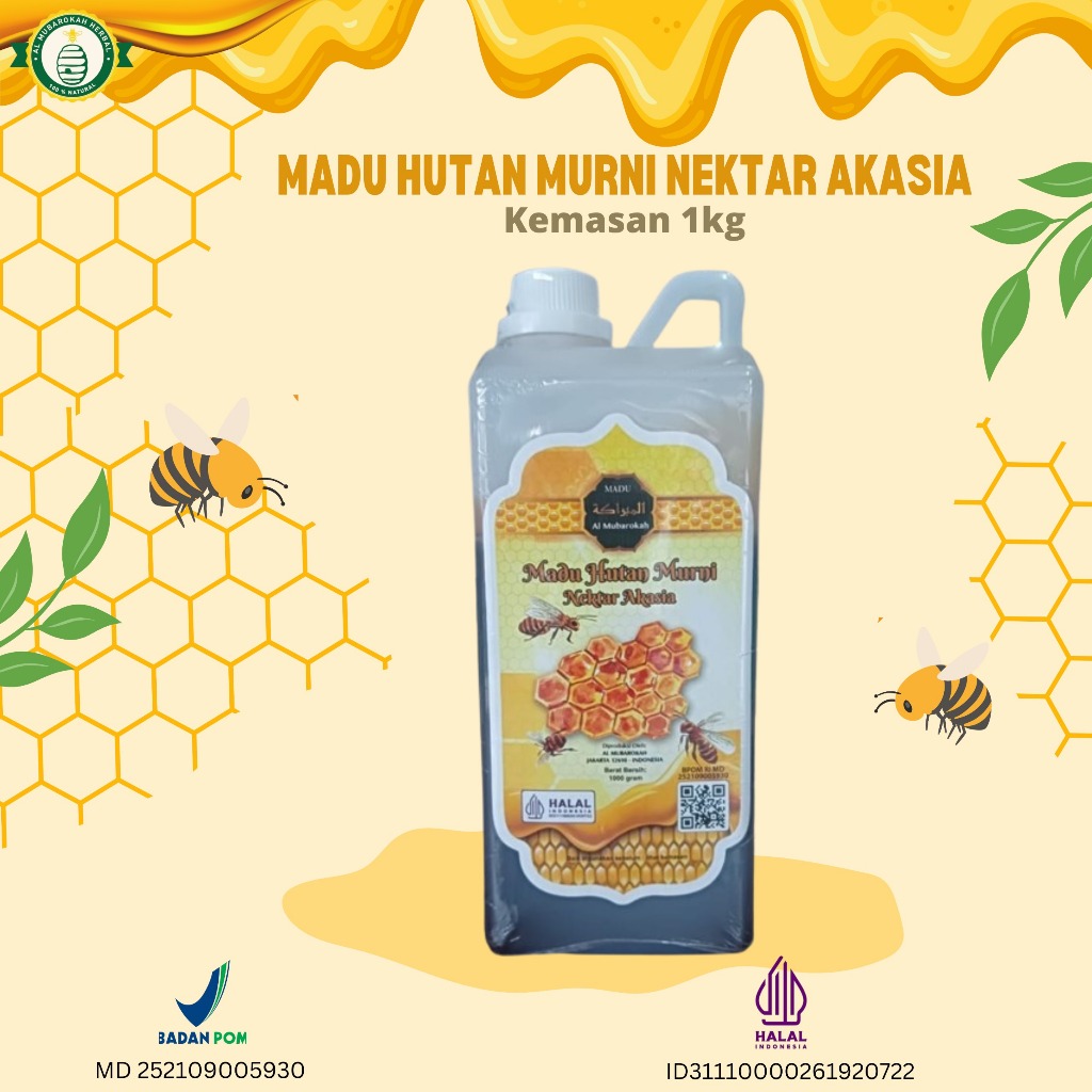 

AL MUBAROKAH - Madu Hutan Murni Nektar Akasia Al Mubarokah Kemasan 1kg