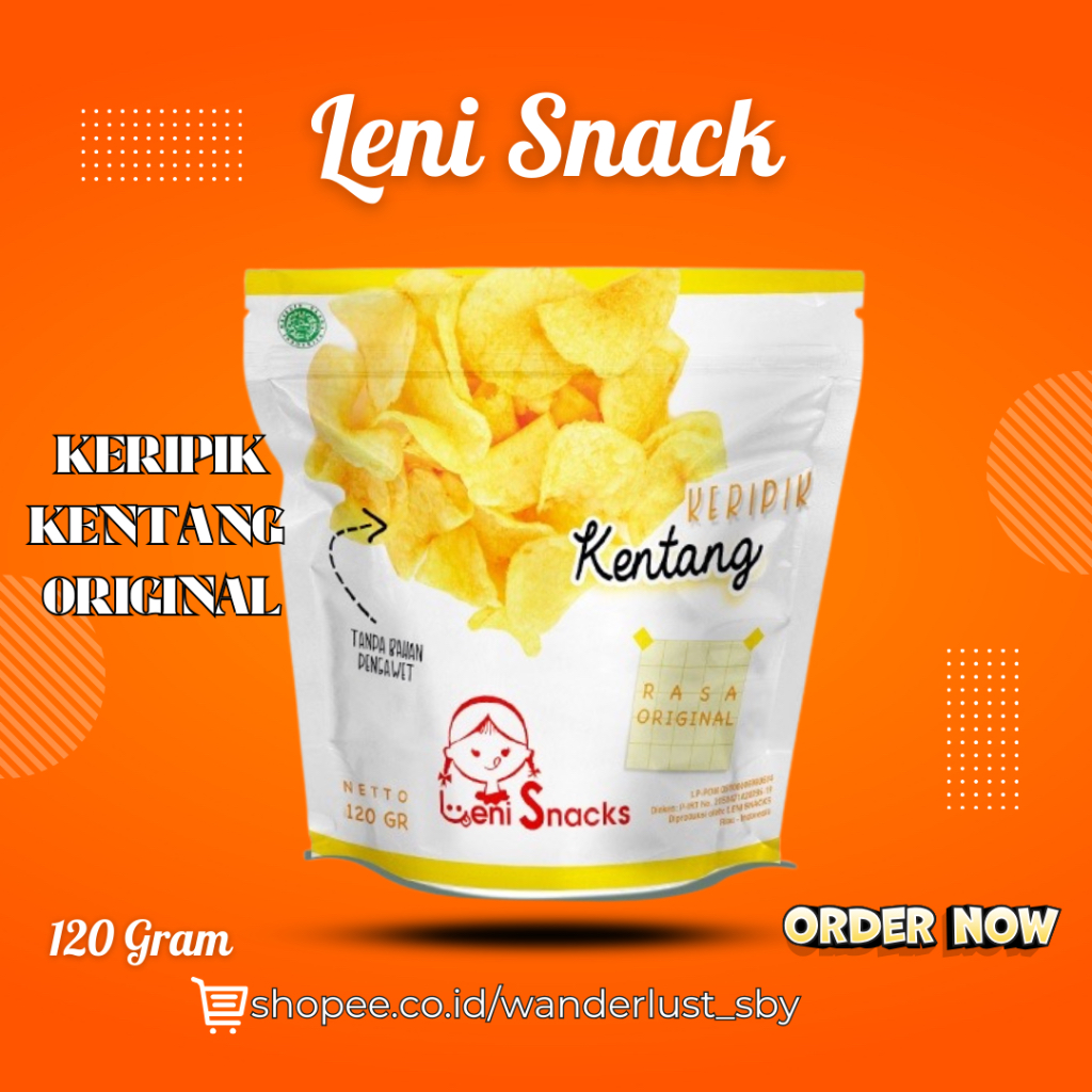 

[LENI SNACK] Camilan Snack Leni Snack Keripik Kentang Original Kriuk