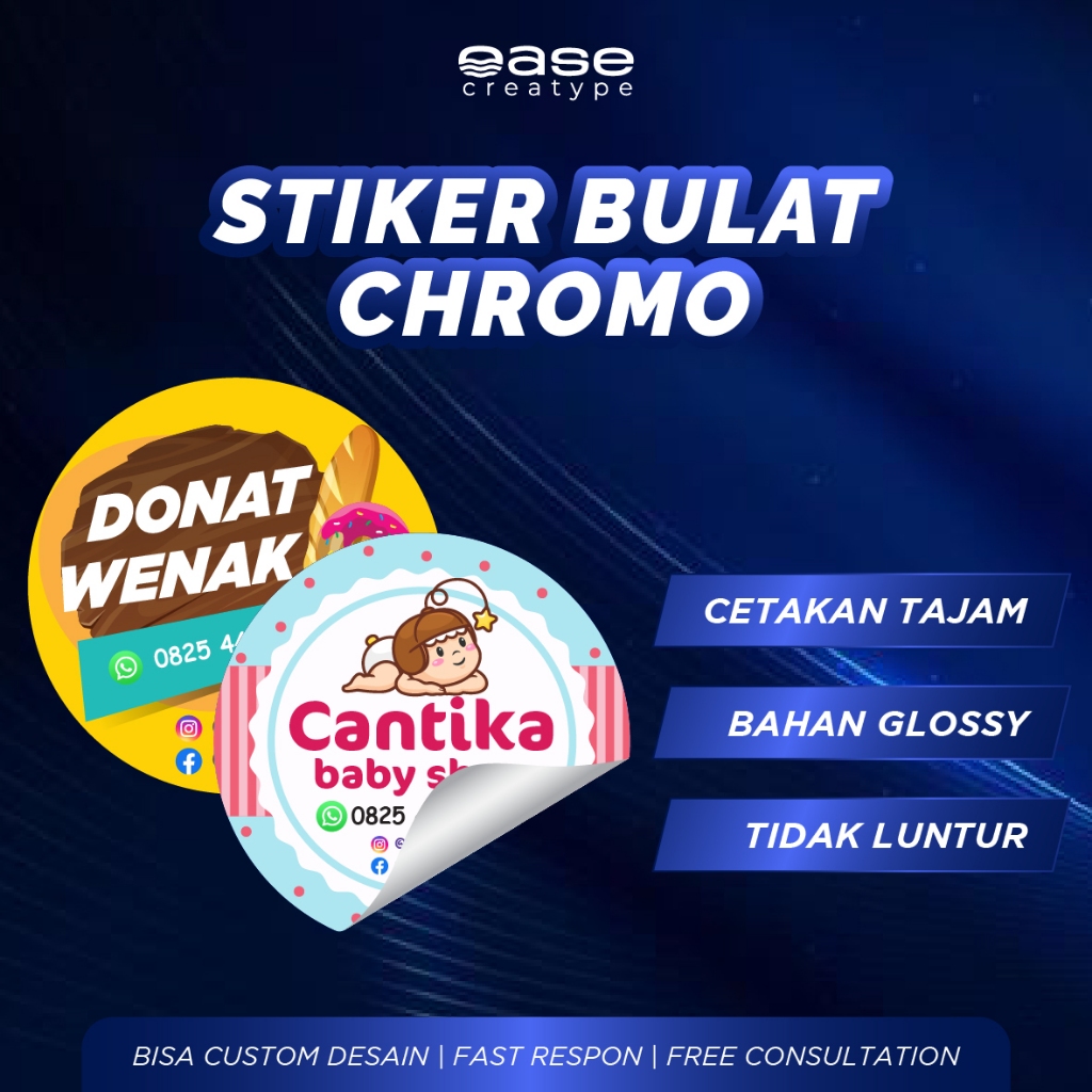 

stiker / stiker bulat chromo / label stiker bulat / stiker murah / stiker nama olshop / stiker wedding / stiker kemasan / stiker makanan / stiker snack / stiker minuman / stiker custom / stiker produk / stiker kemasan / stiker thank you / stiker ter