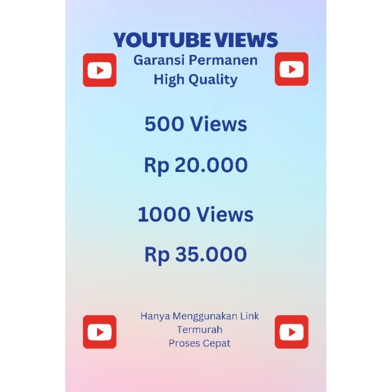 VIEWS YOUTUBE TERMURAH REAL FAST GARANSI