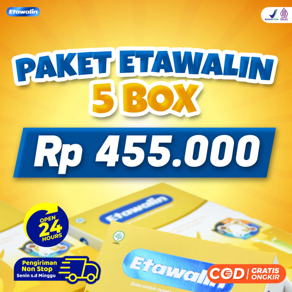 

5 BOX Etawalin - Susu Etawa Premium Cegah Pengapuran Tulang, Nyeri Sendi dan Rematik 100% Original