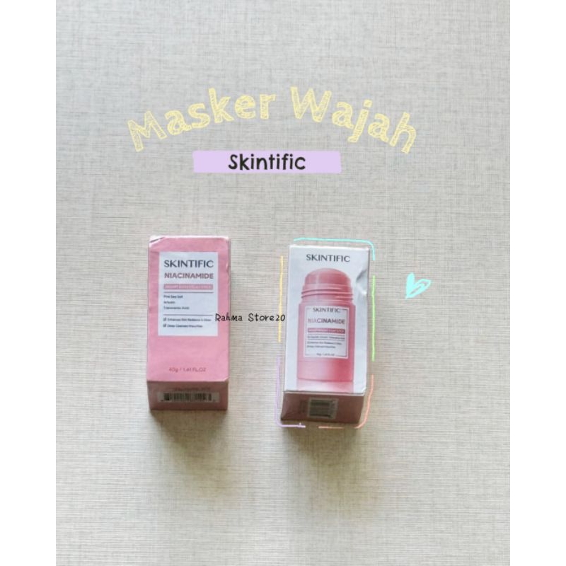 RS || ORI || SKINTIFIC - Niacinamide Bright Boost Clay Stick 40g | Brightening Glowing Masker Wajah 