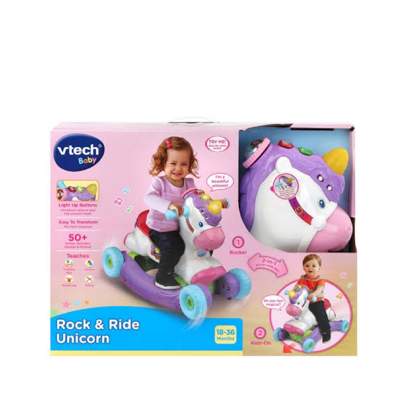 vtech rock and ride on unicorn / mainan kuda-kudaan