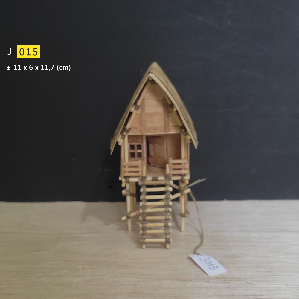 [ J015 ] Miniatur Ornamen Rumah Kayu Bambu untuk aksesoris diorama / akuarium / aquascape