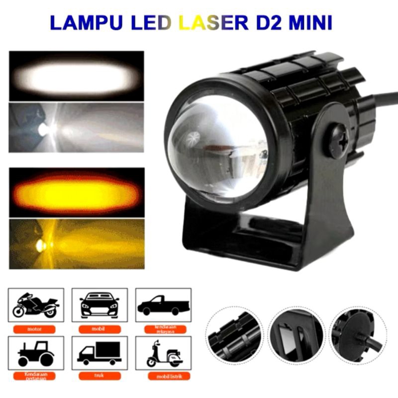 Lampu Tembak Laser Led Mini 2 Warna - Lampu Tembak Sorot Foglamp Mini D2 Laser Gun/lampu tembak lase