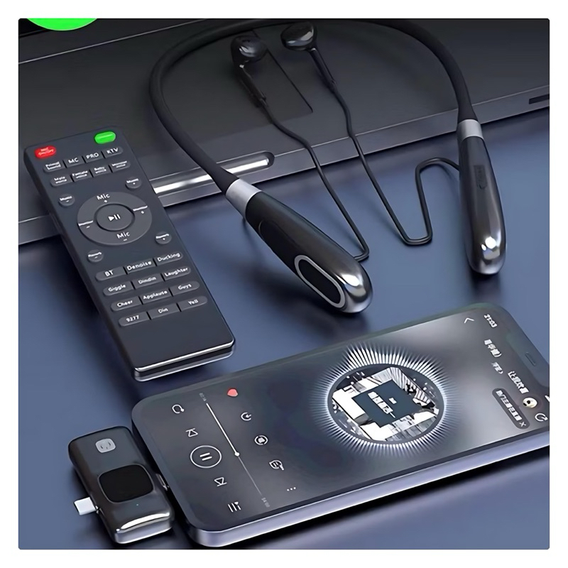 Sound Card Microphone 2in1 Wireless Clip on Mic E8 SoundCard Mic HP Audio Live untuk Live streaming 