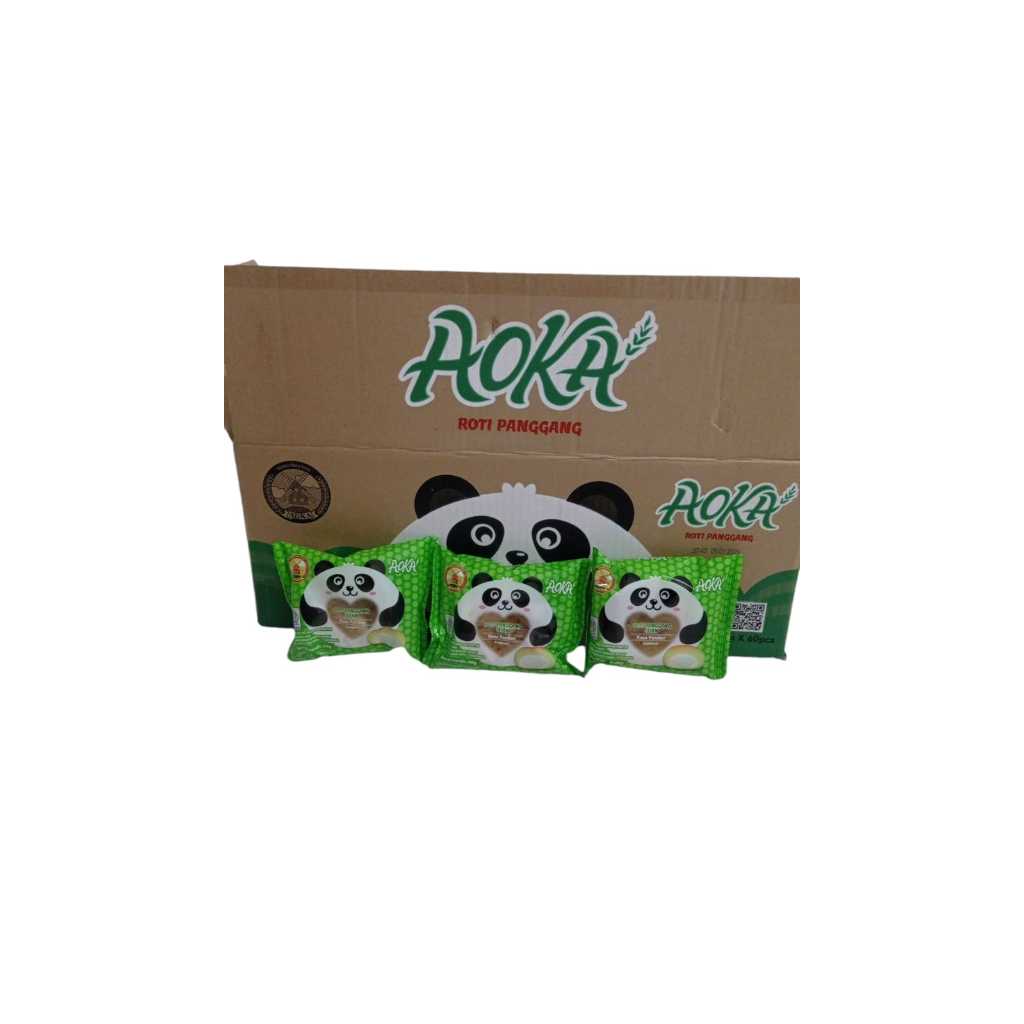 

Aoka Panda Roti Panggang isian Rasa pandan 1 dus 60ps